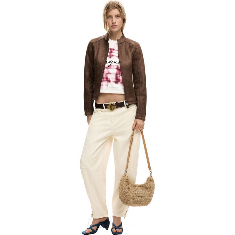 Τσάντα Desigual Half Logo Raffia