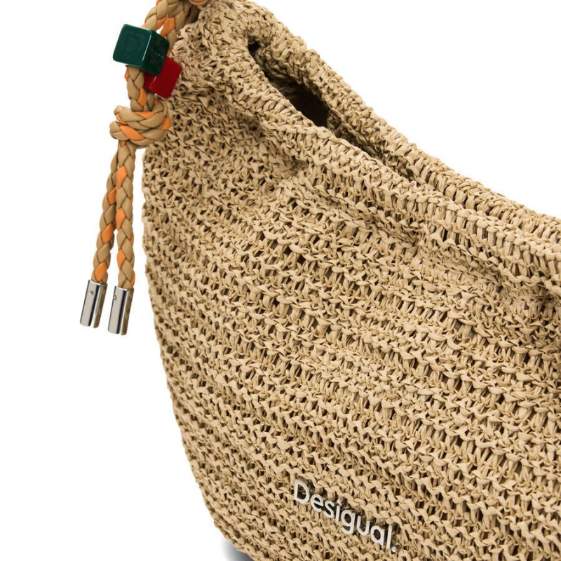 Τσάντα Desigual Half Logo Raffia