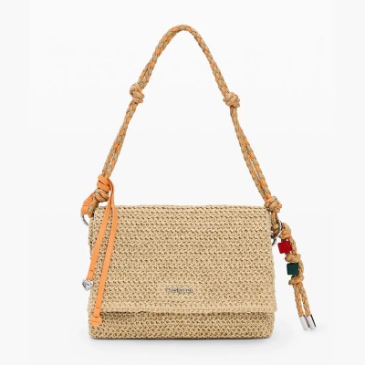 Τσάντα Desigual Half Logo Raffia
